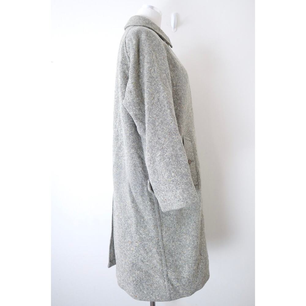 Vintage Burberry Women's Irish Tweed Car Coat Collared Overcoat - Picture 10 of 16